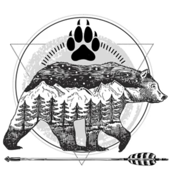 Mato Southwestern Native American Bear Arrow Blue Tribal Ethnic Geometric Dangle - Picture 3 of 16